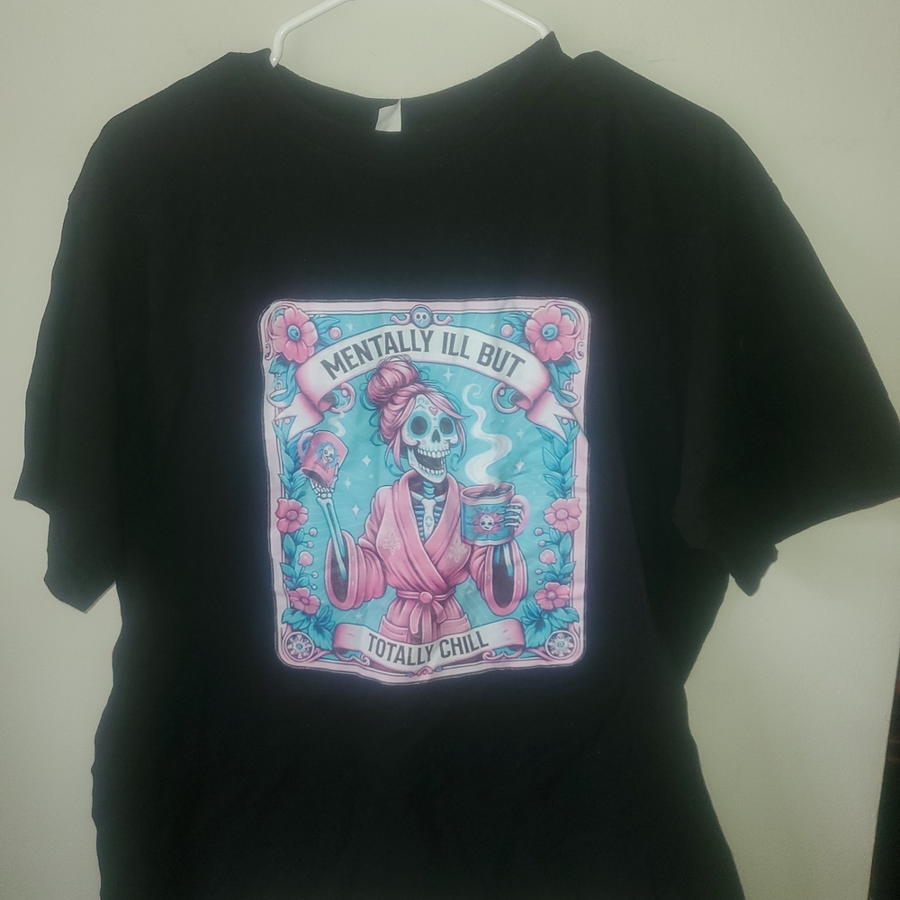 Gildan Black Tee with Colorful Graphic